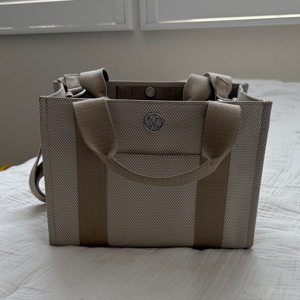Beige Canvas Tote Bag